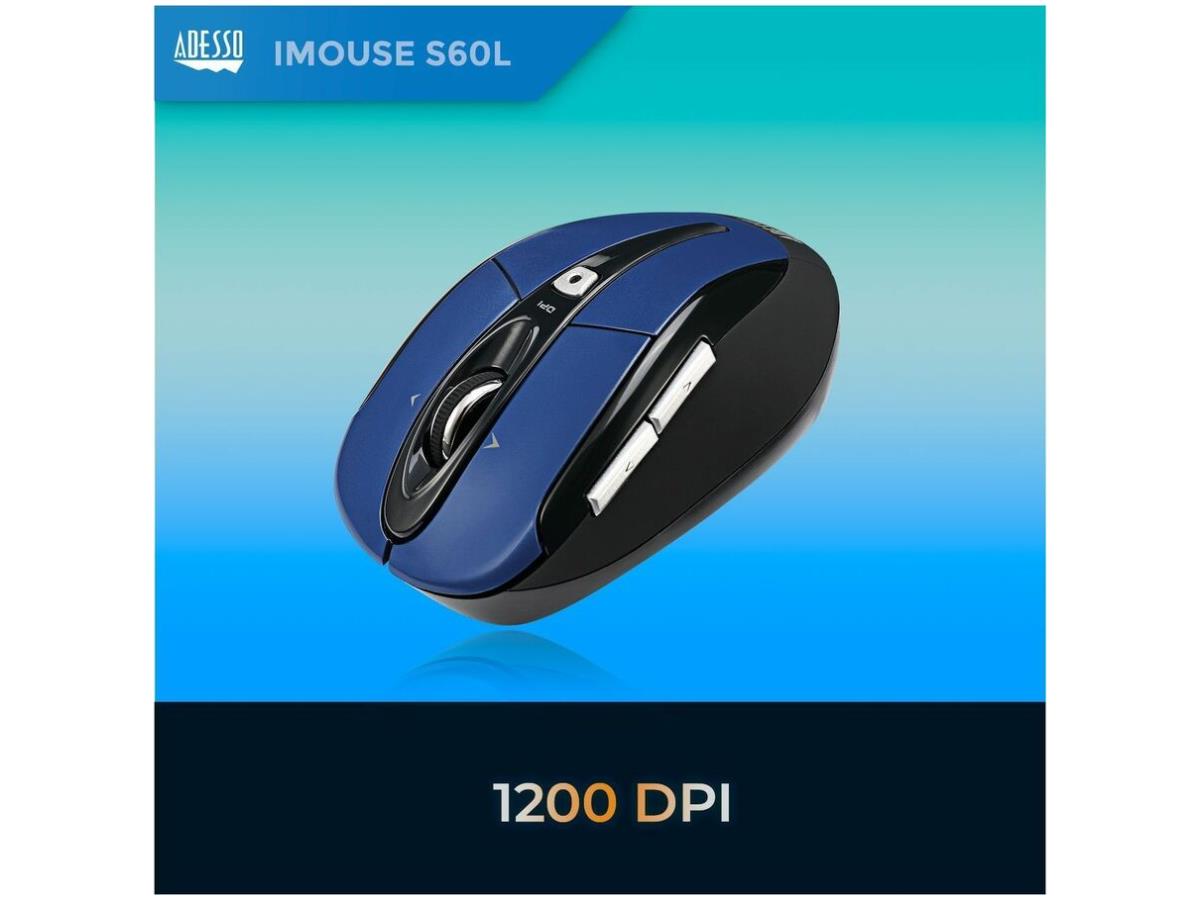Souris sans fil 2,4 GHz avec interrupteur marche/arrêt bleu