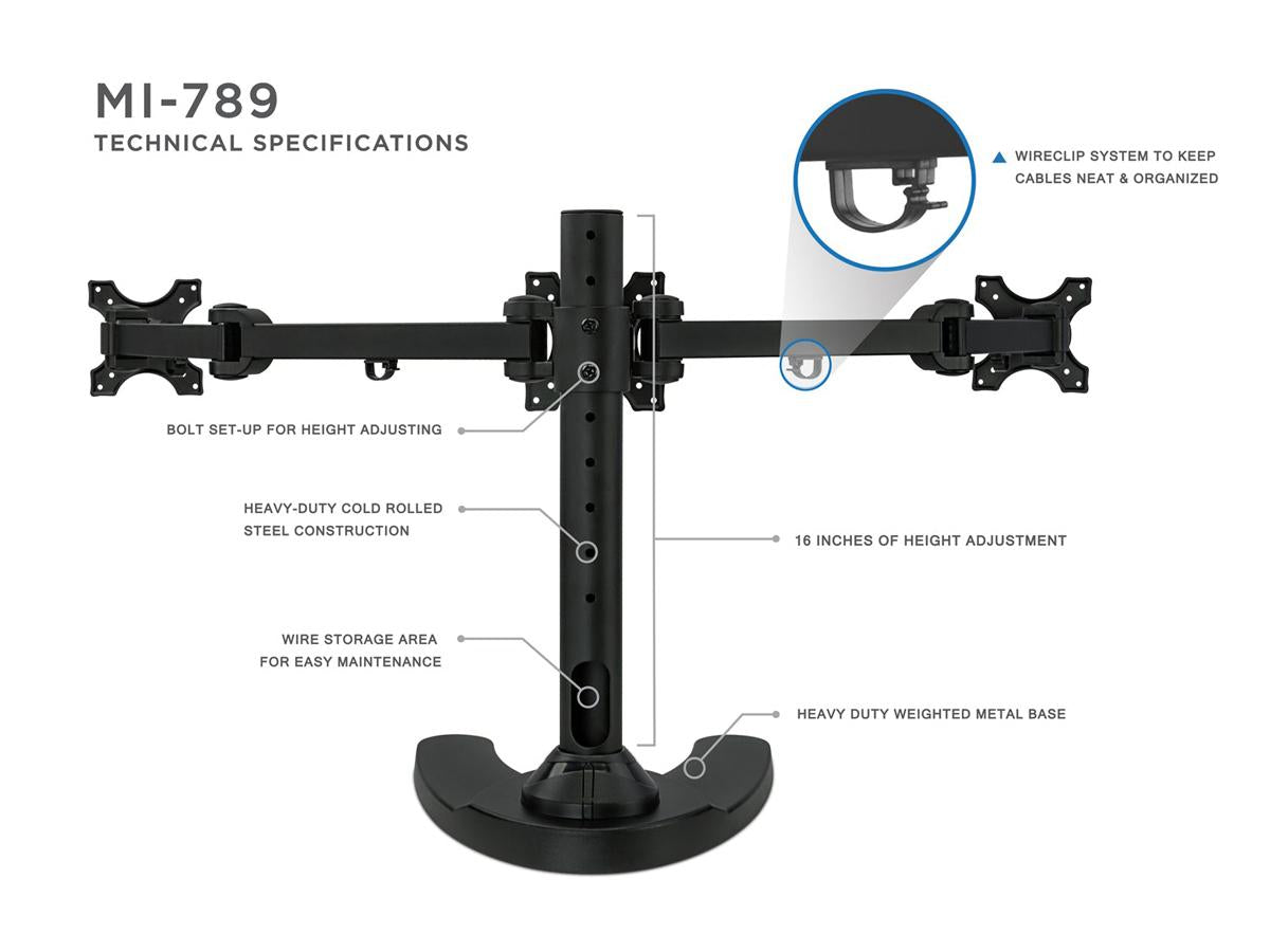 Mount It Triple Monitor Desk Mount Stand Mi-789
