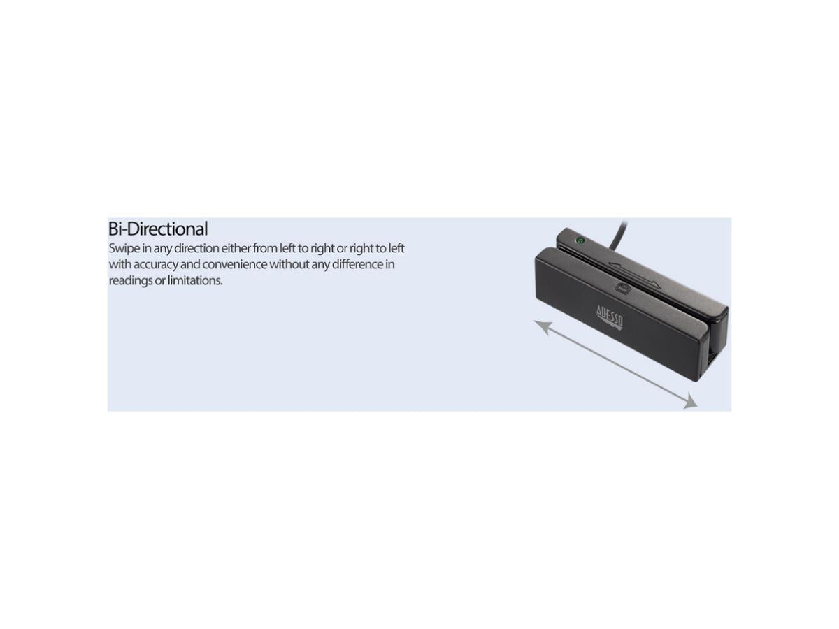 Bi-Directional, 3-Track Blk Usb Msr