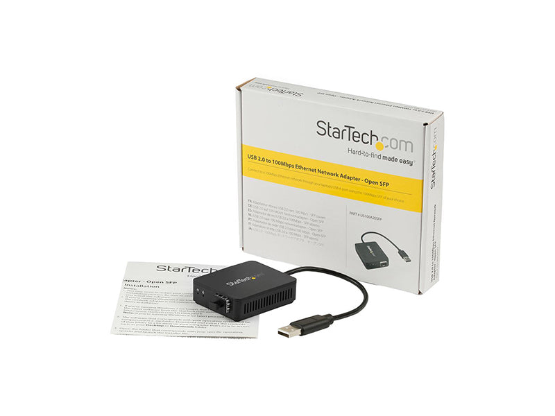 Convertidor USB a fibra óptica Startech.Com - SFP abierto - 100 Mbps - W