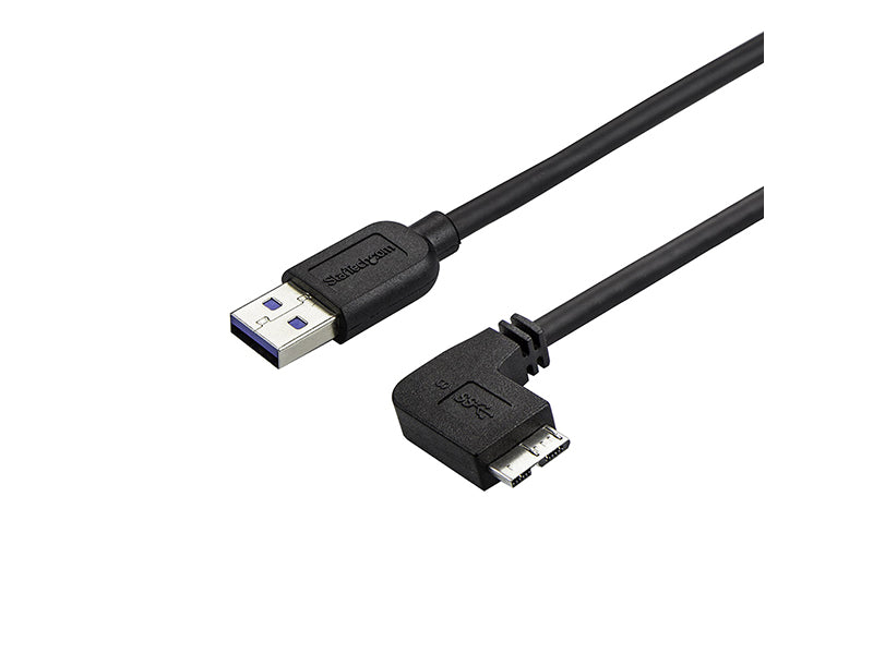 Cable Micro USB 3.0 Delgado Startech.Com de 2 m y 1,8 m M/M - Ángulo Recto