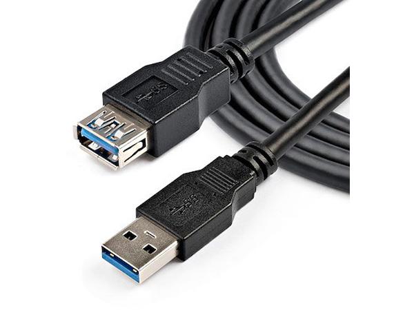 Cable de extensión USB 3.0 de alta velocidad Startech.Com de 2 m, color negro, de A a A