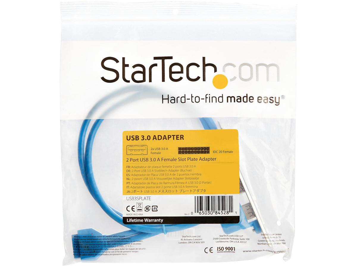 Adaptador de ranura hembra USB 3.0 A de 2 puertos Startech.Com - USB 3.0