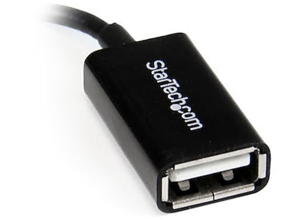 Adaptador host Micro USB a USB OTG de 5 pulgadas en ángulo recto, macho a hembra, de Startech.com