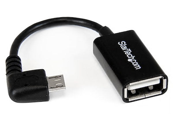 Adaptador host Micro USB a USB OTG de 5 pulgadas en ángulo recto, macho a hembra, de Startech.com