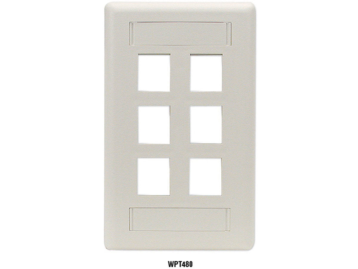 Plaque murale Black Box Corp Tion2, 6 ports simple calibre Wpt480