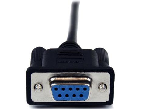 Cable de módem nulo serie RS232 DB9 de 2 m, color negro, de Startech.com, hembra a macho - DB9