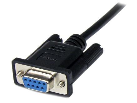 Cable de módem nulo serie RS232 DB9 de 2 m, color negro, de Startech.com, hembra a macho - DB9