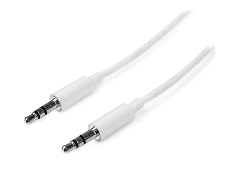 Cable de audio estéreo delgado de 3,5 mm, blanco, de Startech.Com, 3 m