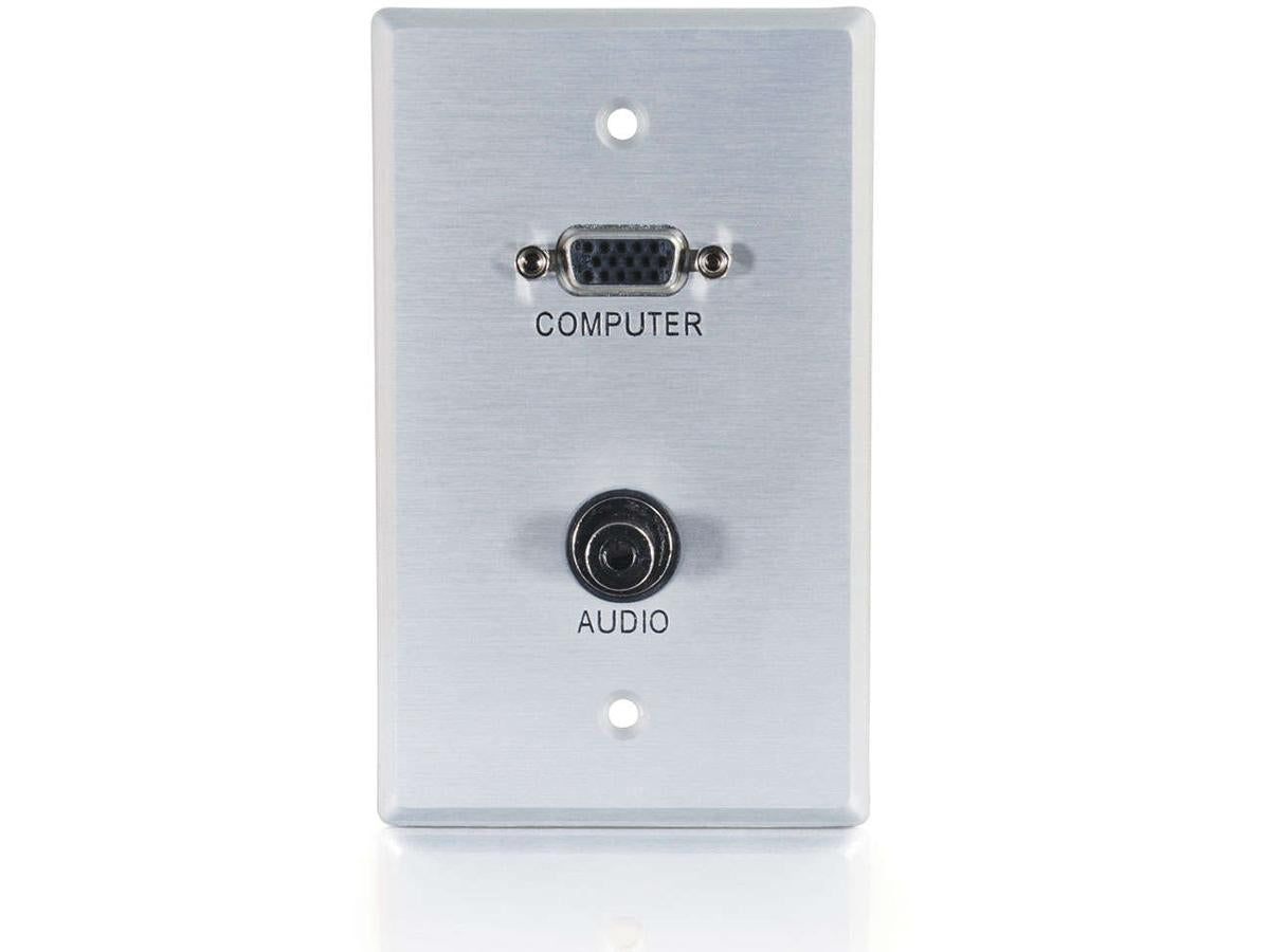 Plaque murale simple pour câbles audio 3,5 mm et VGA C2G - Brus