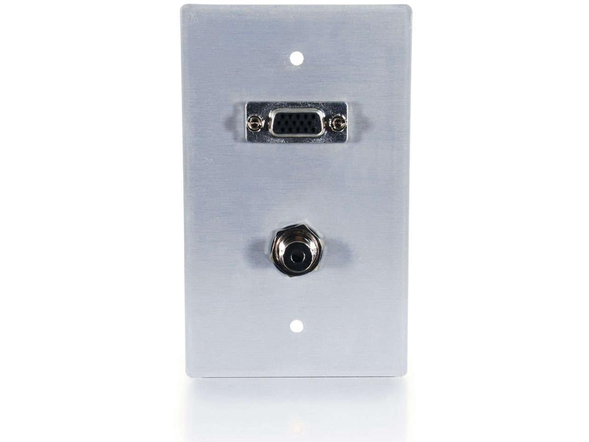 Plaque murale simple pour câbles audio 3,5 mm et VGA C2G - Brus