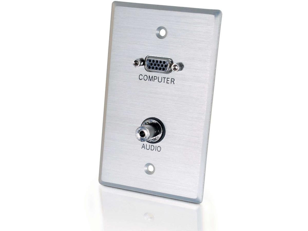 Plaque murale simple pour câbles audio 3,5 mm et VGA C2G - Brus