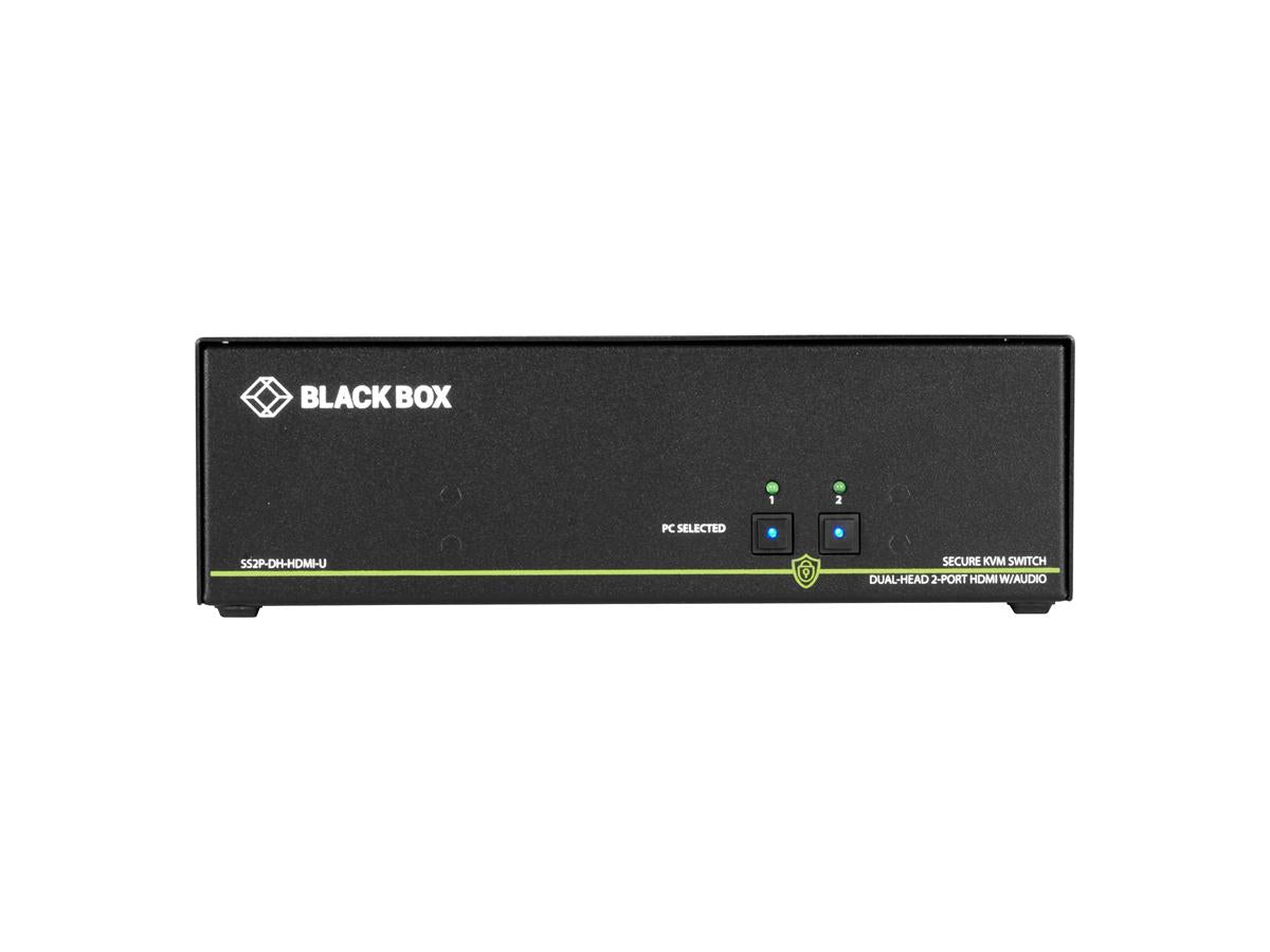 Black Box Corp Niap 3.0 de doble cabezal, HDMI, 4K, 2 puntos, seguridad
