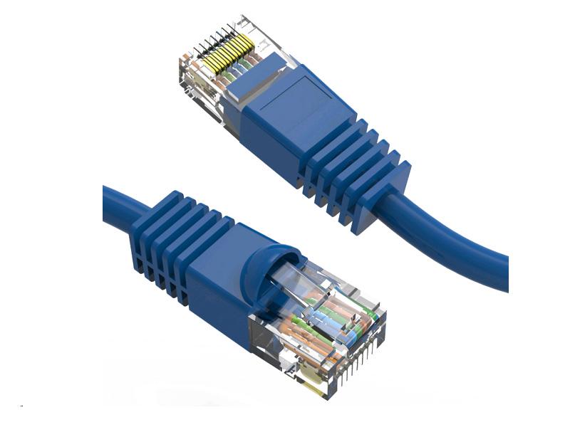 Cable de conexión Axiom Cat6 UTP de 3,6 m, 550 MHz, con funda moldeada antienganches (azul)