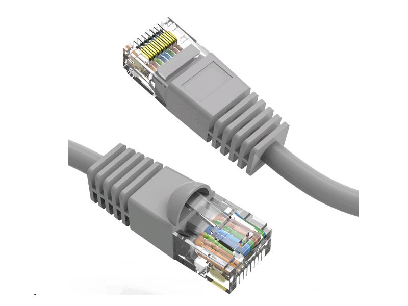Cable de conexión Axiom Cat6 UTP de 3,6 m, 550 MHz, con funda moldeada antienganches (gris)