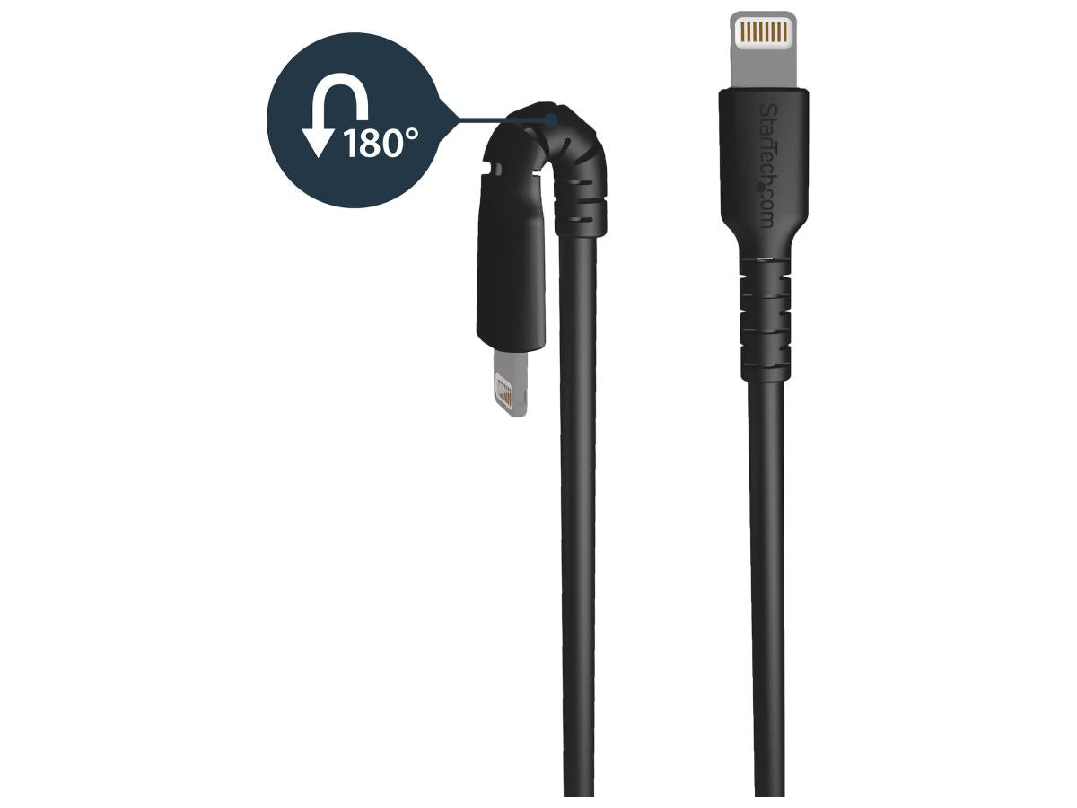 Cable USB-A a Lightning negro duradero de Startech.com de 2 m (6 pies), resistente