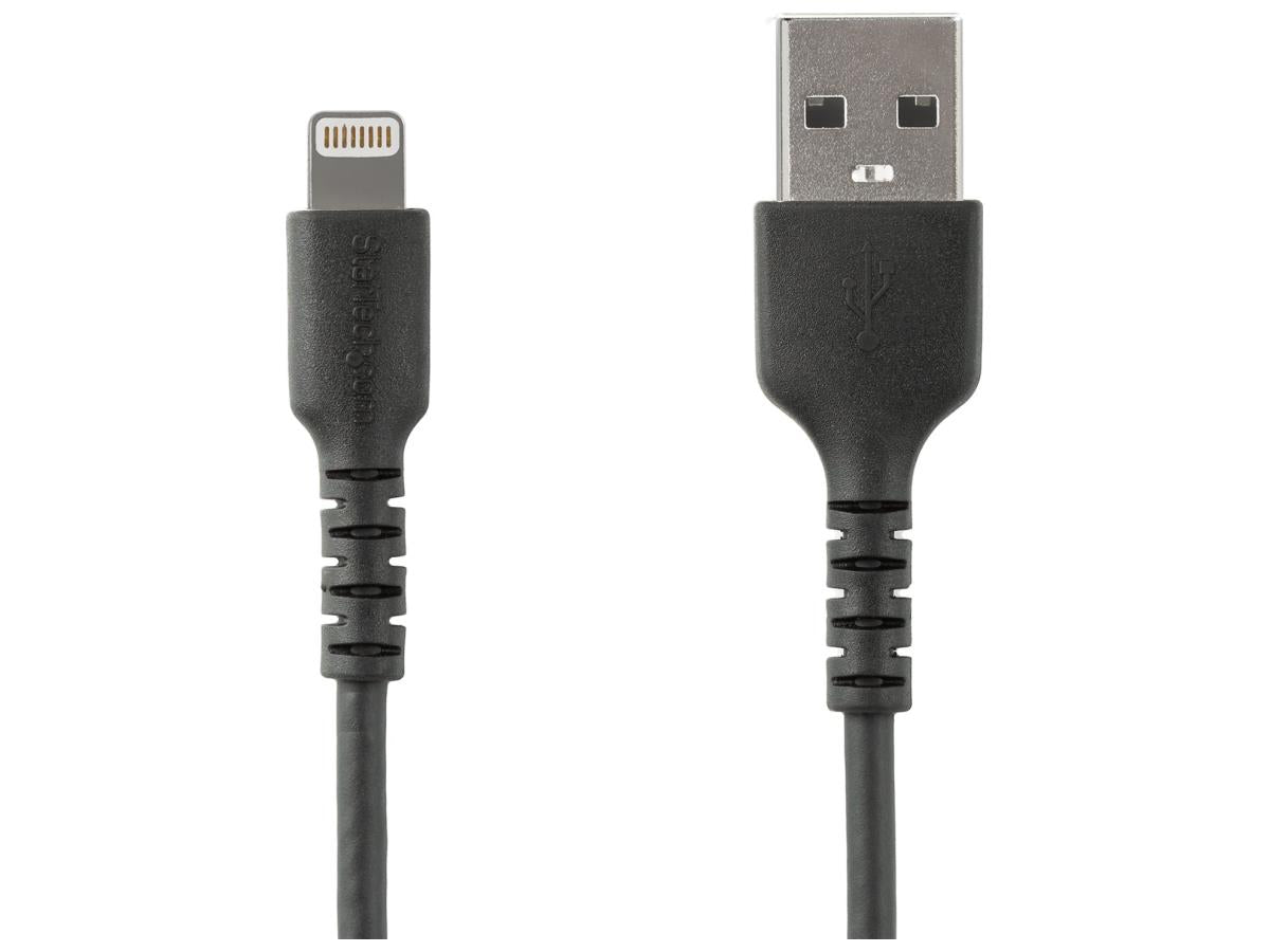 Cable USB-A a Lightning negro duradero de Startech.com de 2 m (6 pies), resistente
