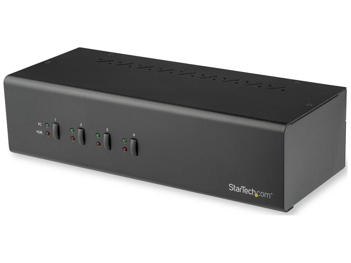 Startech.Com Conmutador KVM DVI de 4 puertos y doble monitor con doble enlace 1440P