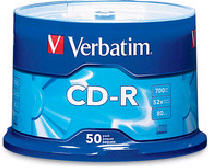 CD-R 80 Mo/700 Mo 52X de marque, paquet de 50