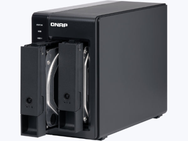 Disco duro SATA de 3,5 pulgadas y 2 bahías QNAP con puerto USB 3.1 Gen2 de 10 Gbps y tipo C, RAID por hardware
