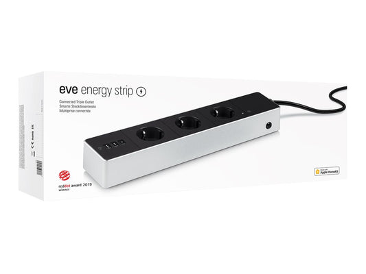Regleta Eve Energy Strip con toma de corriente triple conectada