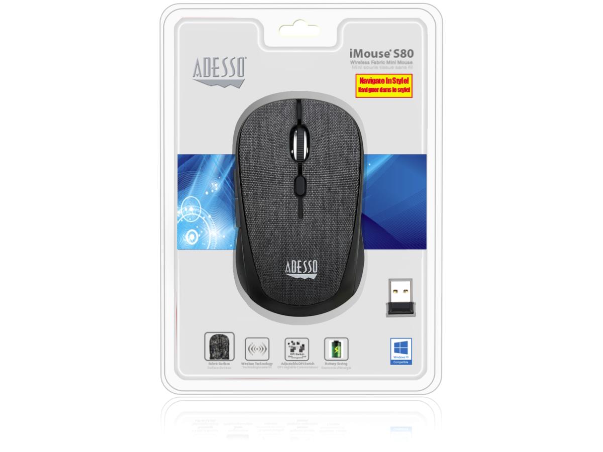 Mouse Wireless Fabric Optical Mini Blk