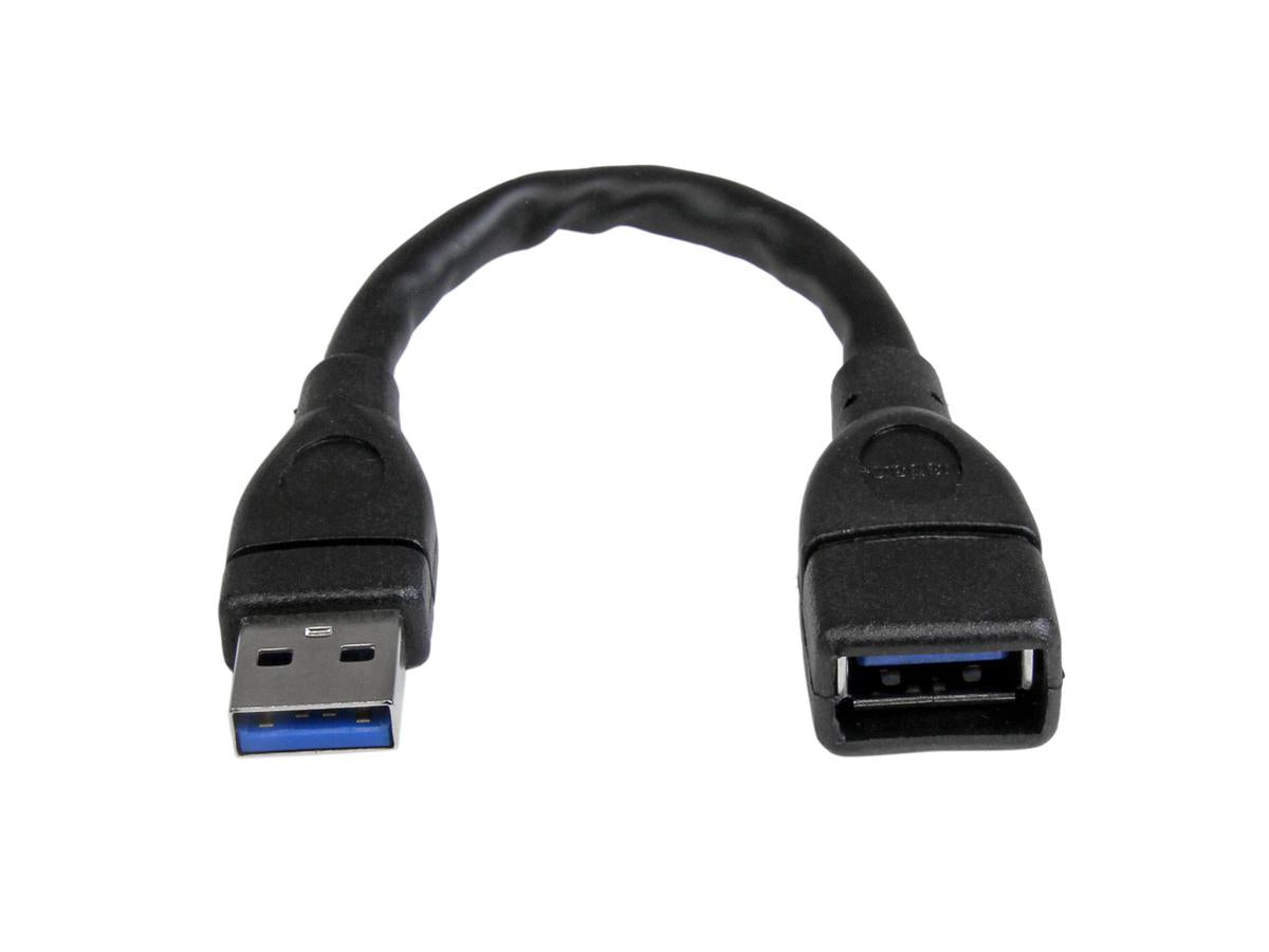 Cable adaptador de extensión USB 3.0 corto de 6 pulgadas (USB-A macho) de Startech.Com