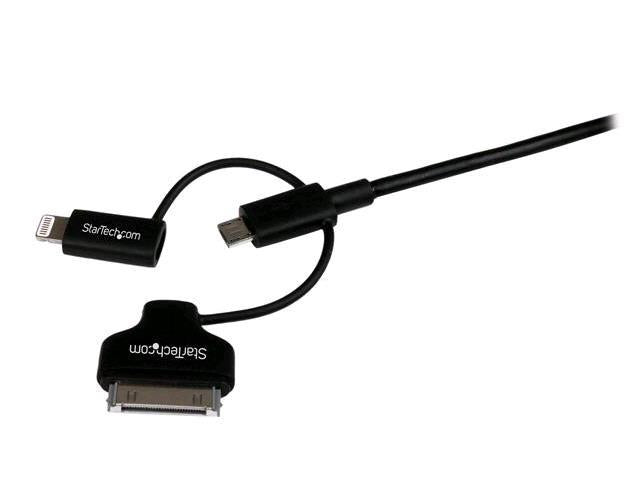 Startech.Com 1M 3 Ft Black Apple 8-Pin Lightning Or 30-Pin Dock Co