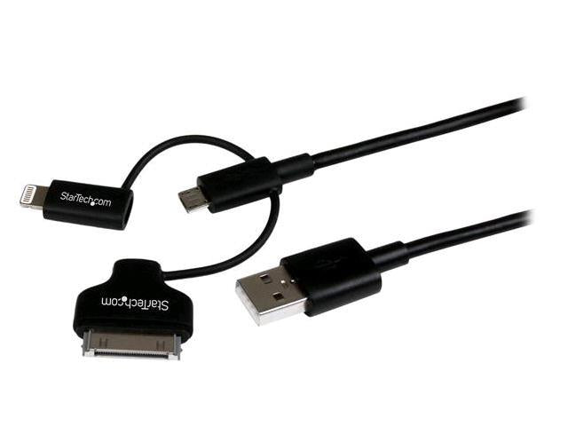 Startech.Com 1M 3 Ft Black Apple 8-Pin Lightning Or 30-Pin Dock Co