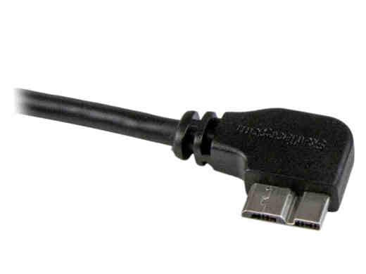 Câble micro USB 3.0 fin Startech.Com 1 m (3 pi) M/M - Angle droit