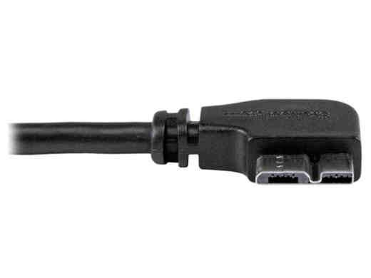 Câble micro USB 3.0 fin Startech.Com 1 m (3 pi) M/M - Angle droit