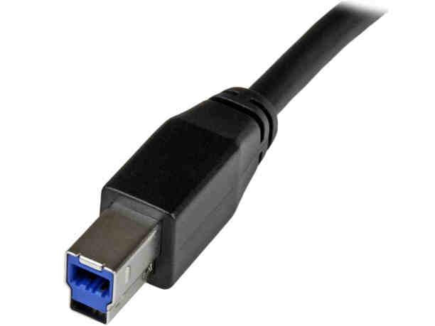 Cable USB 3.0 activo de Startech.Com (5 m, 4,5 m), USB-A a USB-B (macho/hembra)