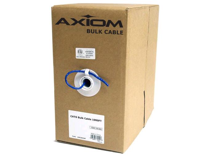 Carrete de cable Axiom Cat6 23 AWG, 4 pares, sólido, 550 MHz, plenum, 1000 F