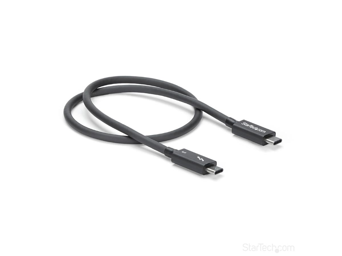 Cable Thunderbolt 3 de Startech.Com de 50 cm (1,6 pies), 40 Gbps, 100 W de potencia, 4K