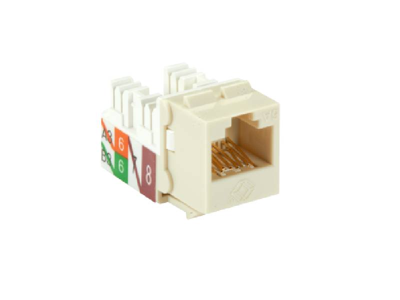 Prise Keystone Cat6A de Black Box Corp, blanc bureau