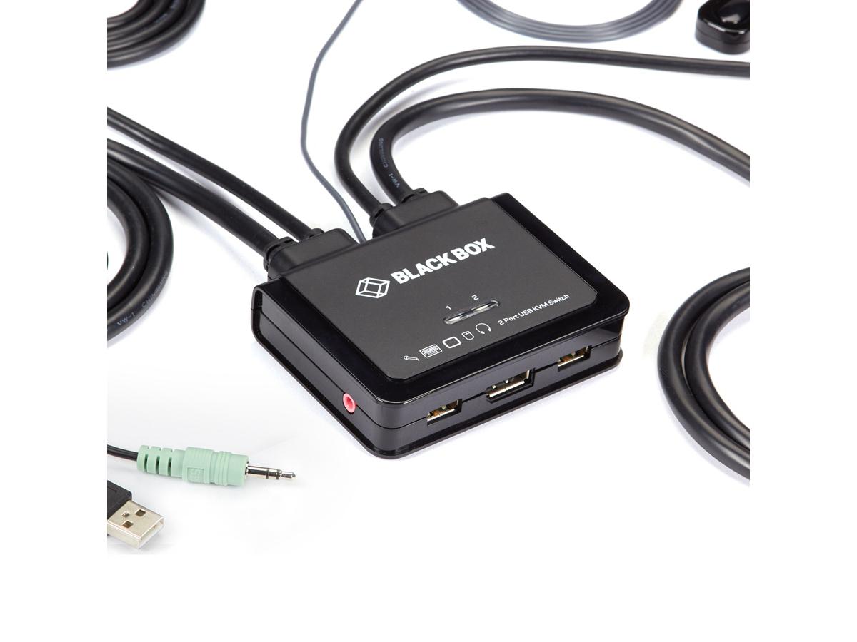 Conmutador KVM con cable DisplayPort 4K60 de Black Box Corp