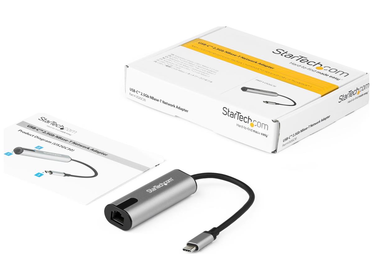 Adaptador USB-C a Ethernet de 2,5 Gbps de Startech.Com con tarjeta de red NBase-T y USB 3.0