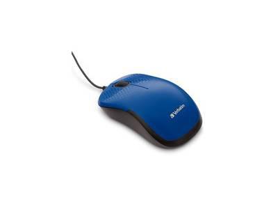 Souris optique filaire silencieuse - Bleu