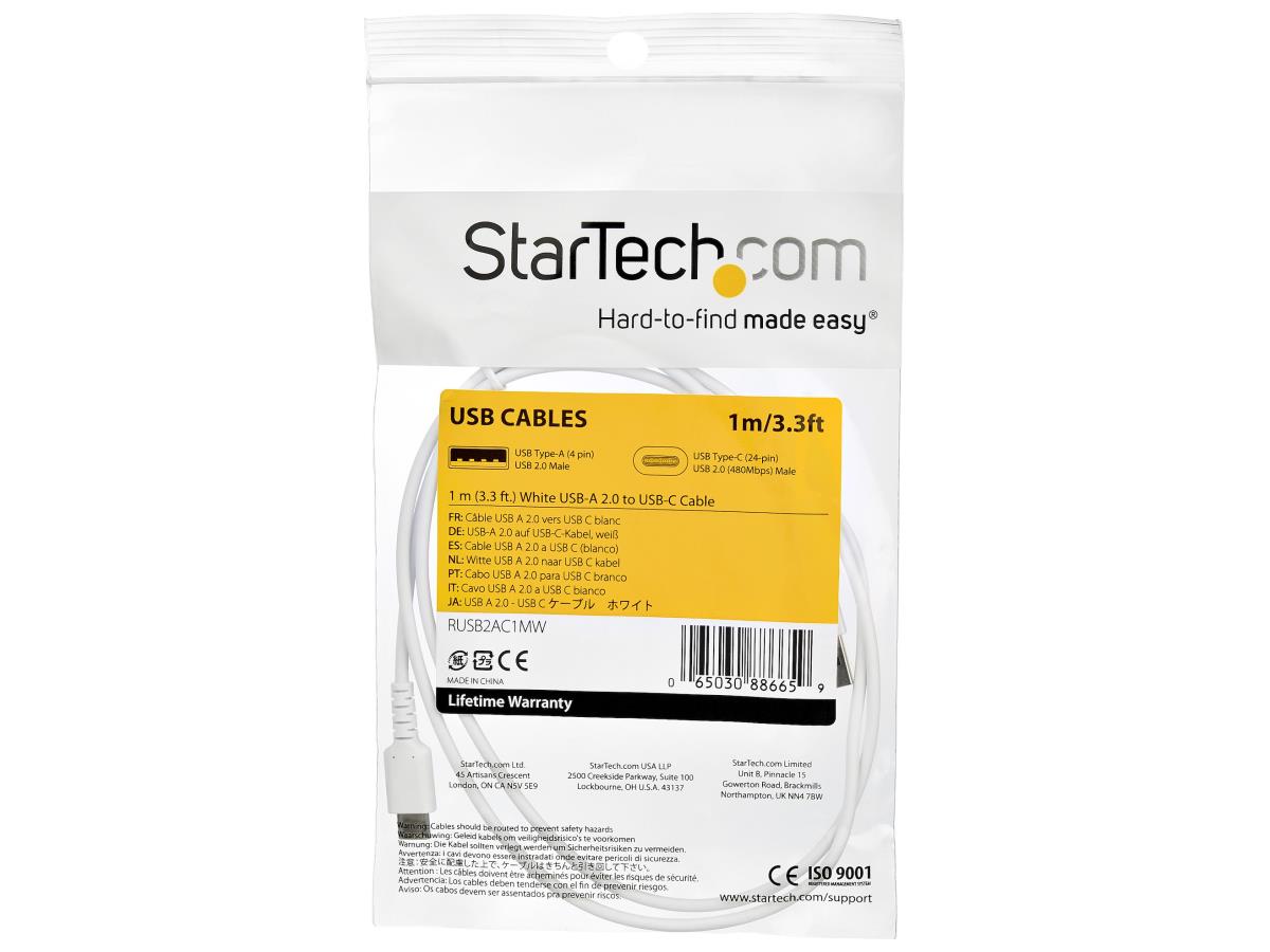 Câble de charge USB A vers USB C Startech.Com 1 m, charge rapide et durable