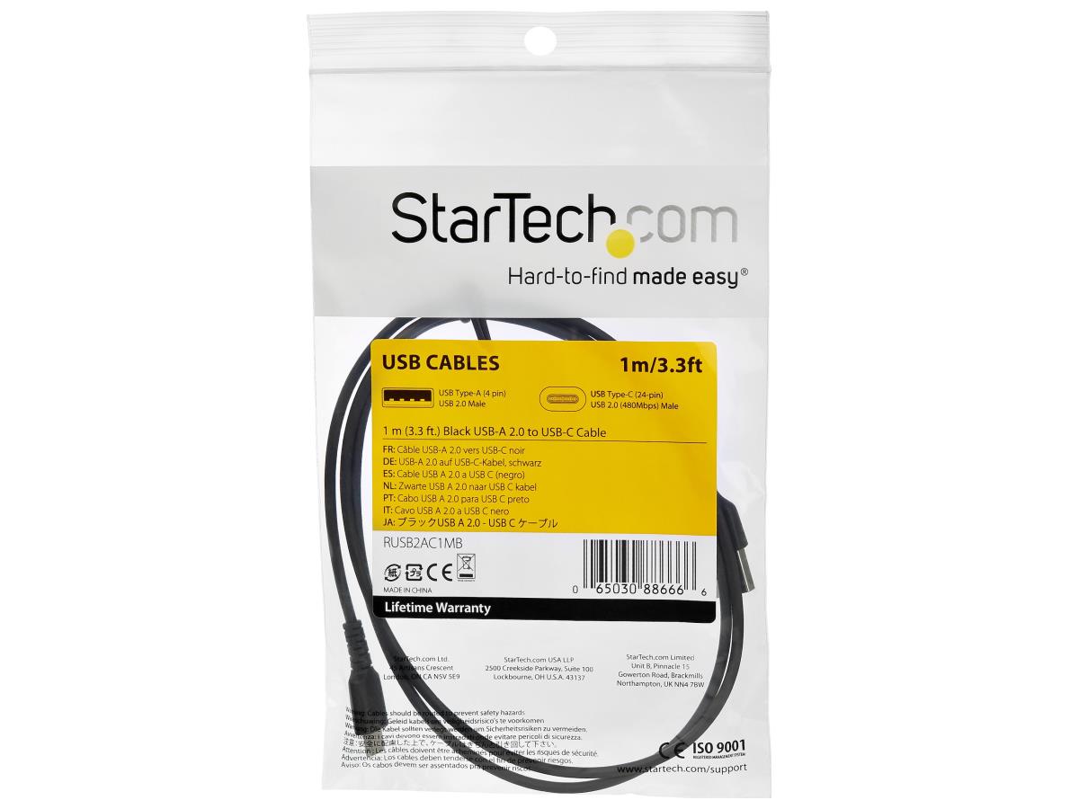 Cable de carga USB C de 1 m de Startech.Com, carga rápida y sincronización duraderas.