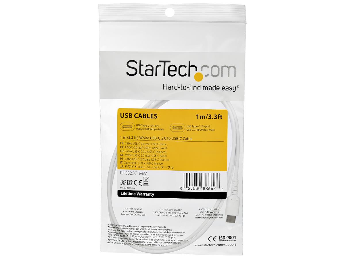 Câble de charge USB-C Startech.Com 1 m, charge et synchronisation rapides et durables