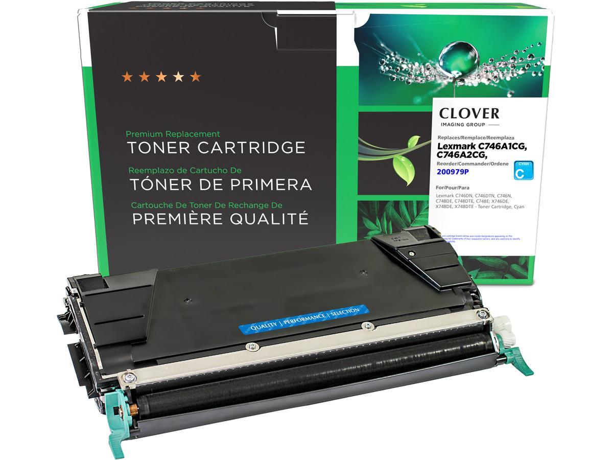 Cartouche de toner cyan reconditionnée Clover Imaging pour Lexmark C74