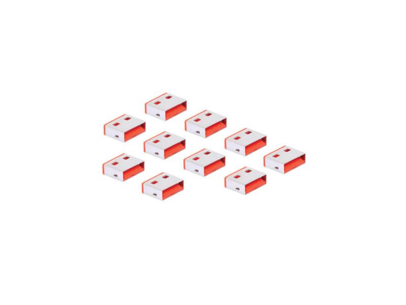 Blocs de ports USB-A Tripp Lite, rouges, lot de 10