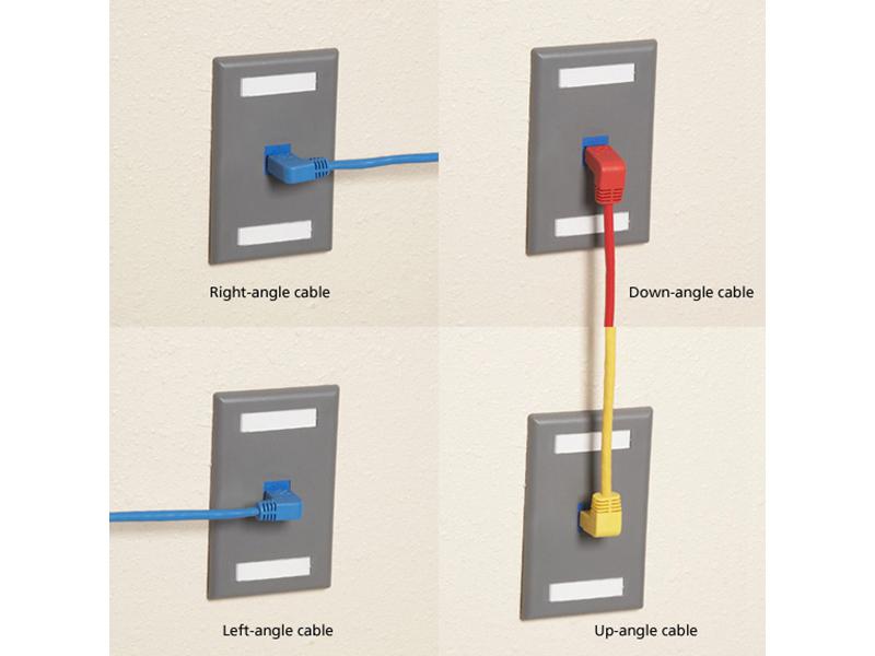Cable de conexión Cat6 90 de abajo a arriba, azul, 3, de Black Box Corp