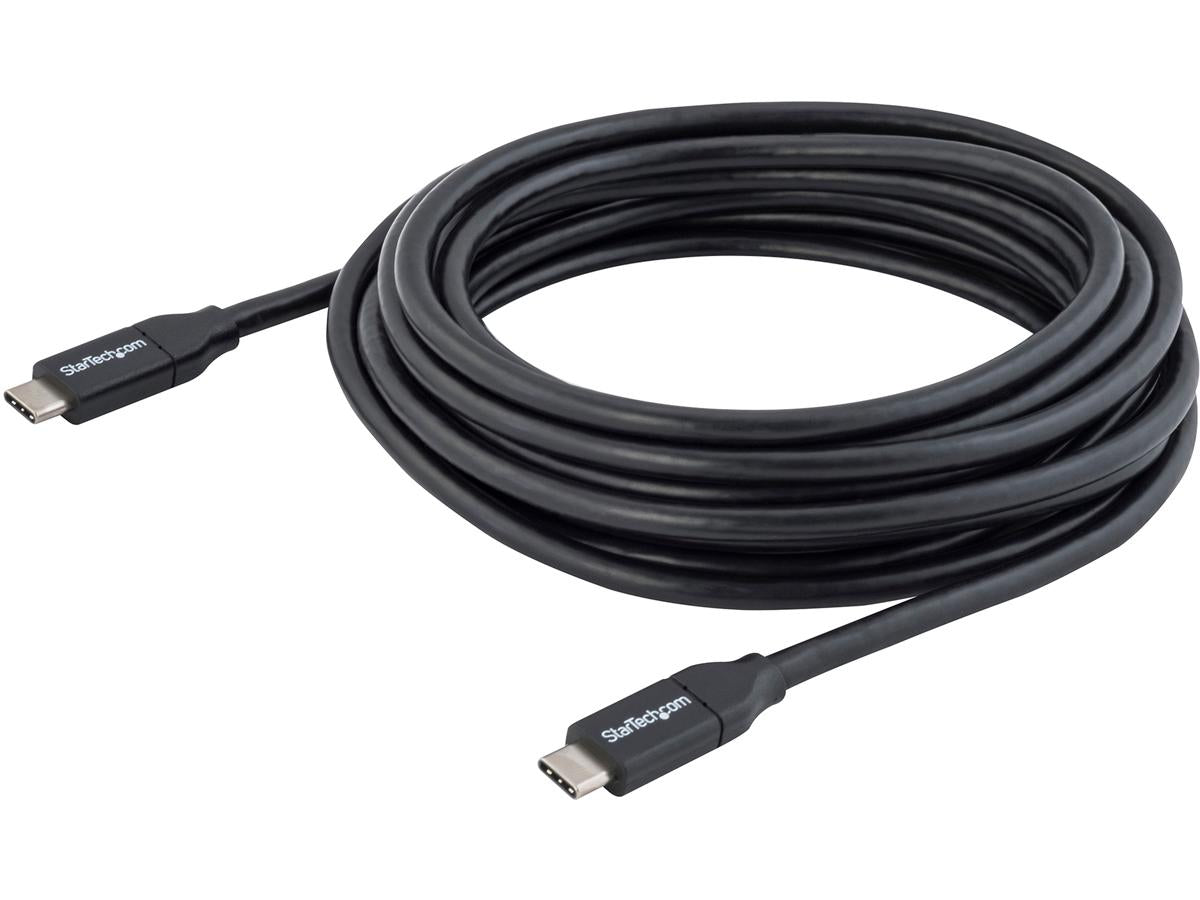 Cable USB C Startech.Com de 4 m con cargador - Cable USB tipo C de 3,9 m - Alimentación de 5 A