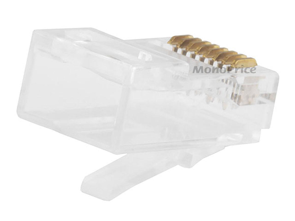 Monoprice Cat6 Plug Solid W/Insert 50U 100Pcs/Bag