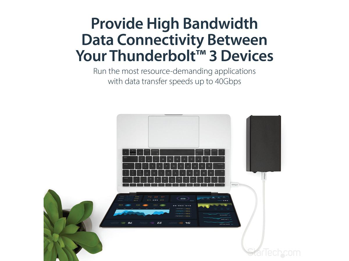 Cable Thunderbolt 3 de Startech.Com de 50 cm (1,6 pies), 40 Gbps, 100 W de potencia, 4K
