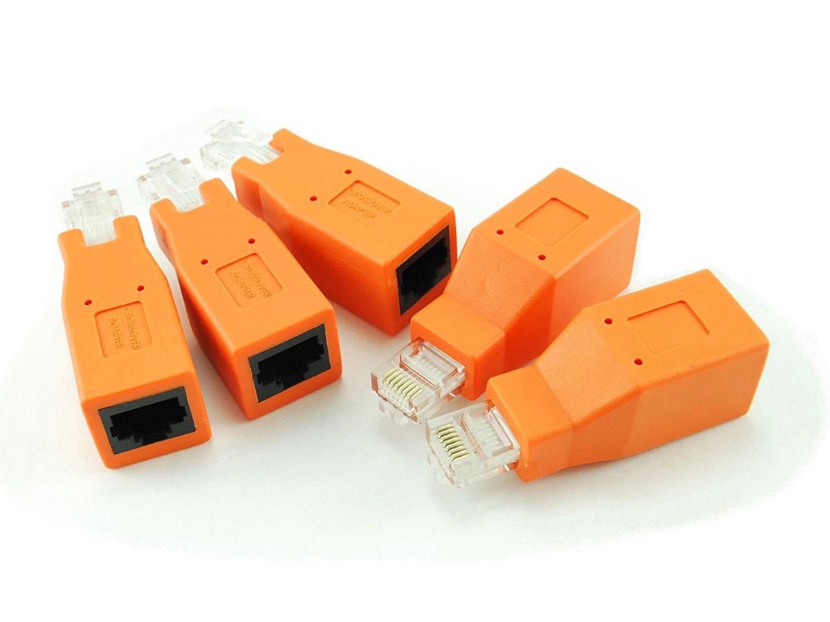 Axiom Rj-45 Cat6 Crossover Male To Female Adapter (5-Pack)