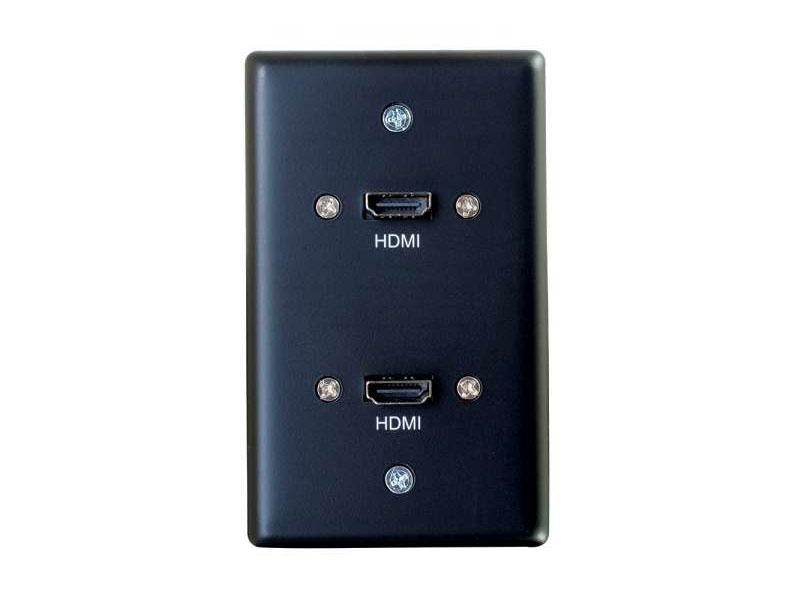 Plaque murale simple C2G avec double câble HDMI