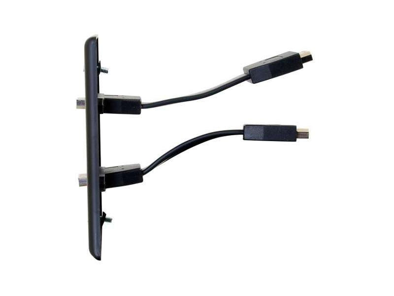 Plaque murale simple C2G avec double câble HDMI